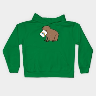 Cute Capybara Says Be Kind With a Rainbow Kids Hoodie